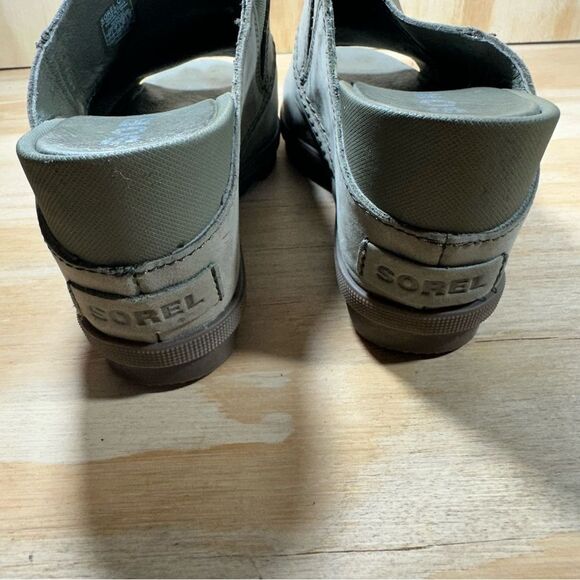 Sorel Nubuck Gray Wedge Sandals Women’s Size 9 - Picture 6 of 9